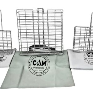 Stainless steel double braai grids 304 with ripstop carry bags and slide-in handles