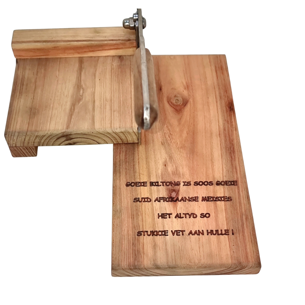 Biltong Cutter Engraving on wood
