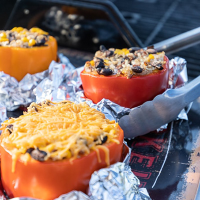 Quinoa Stuffed Bell Peppers on the Grill